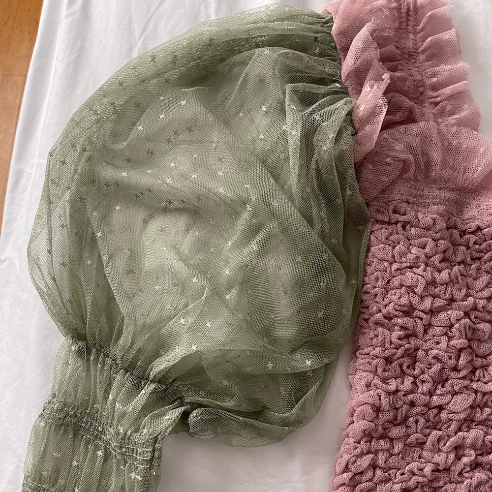 NWT Free People dusty rose & Sage green lace top - Picture 7 of 9